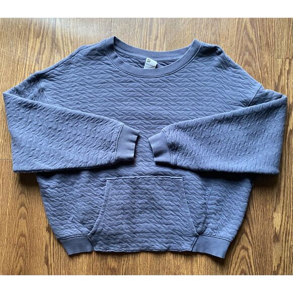 Cropped Oversized Navy Blue Sweatshirt Size L - Picture 1 of 6